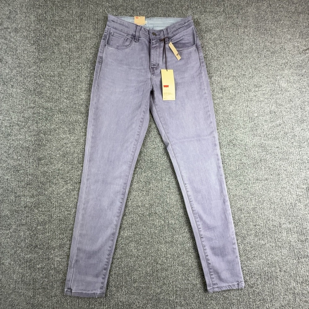Levi's High Rise Skinny Jeans Womens 25 Light Wash Purple Stretch Denim 091721